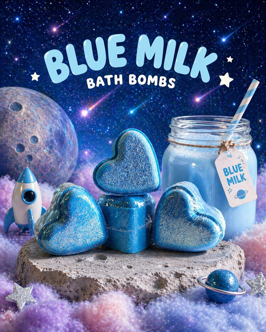 Blue Milk Bath Bomb